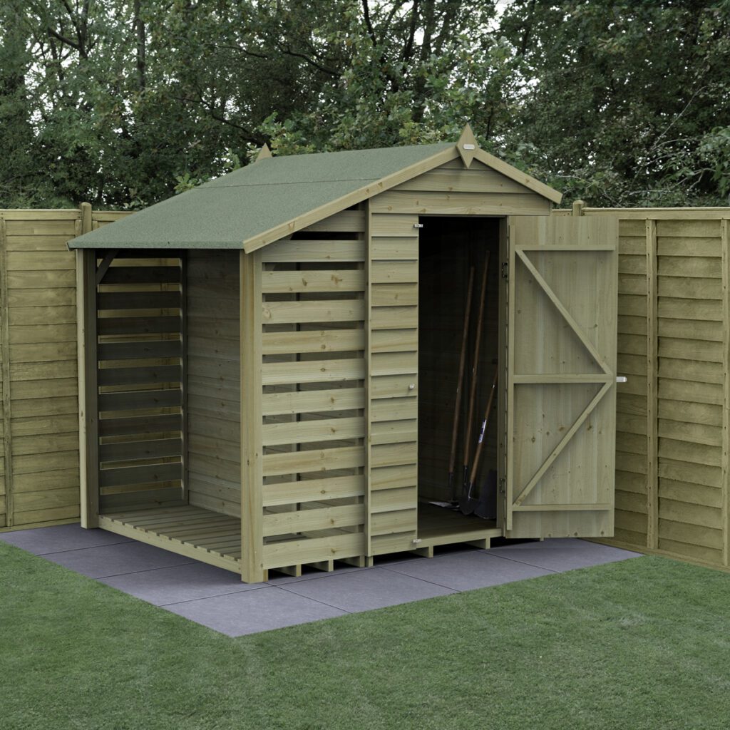 4LIFE Apex Shed 4×6 – Single Door – No Windows –  With Lean-To with Installation 5013053200698 2